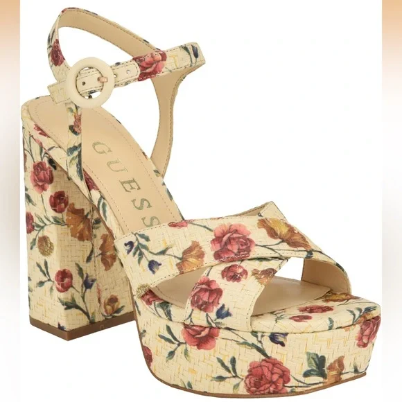 Guess Floral Platform Sandals - Picture 2 of 11